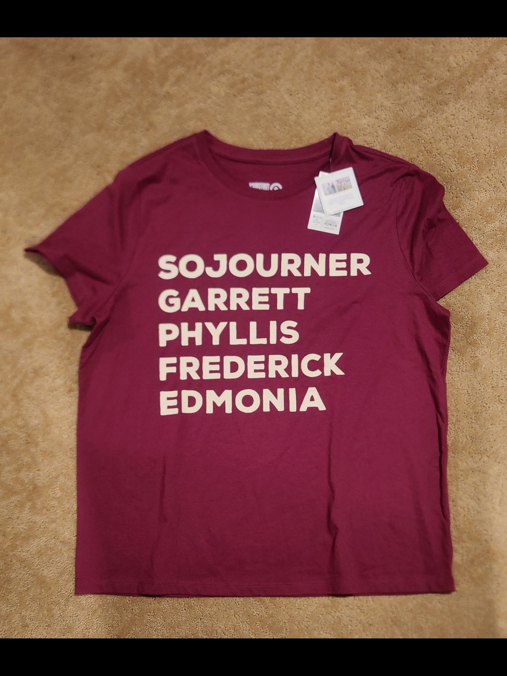 Target Maroon Tee. Black History XL